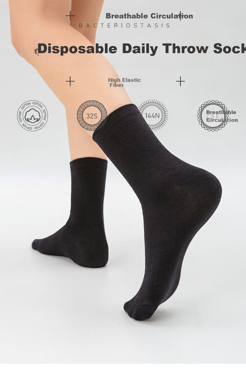 LEEME.ME Limi Socks for Men, Spring Disposable Socks, Travel Daily Mid-Calf Socks, Comfortable Business Trip Socks 1