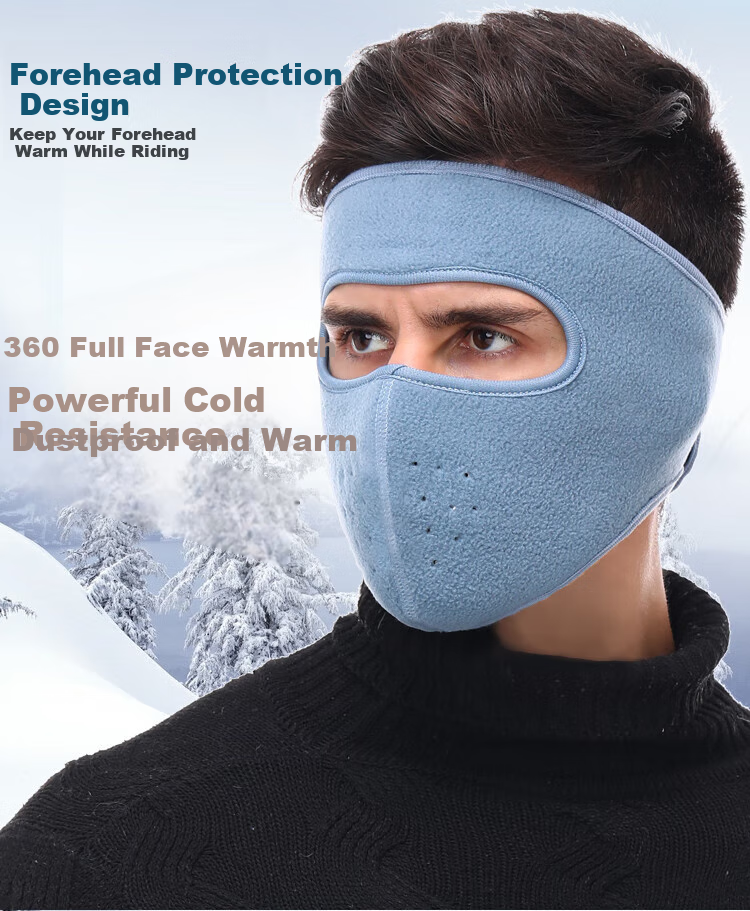 Adandyish Full Face Mask for Cycling, Windproof, Dustproof, Cold-Resistant, Unisex, Autumn And Winter Warmth Protection with Forehead And Ear Covers, Black 11