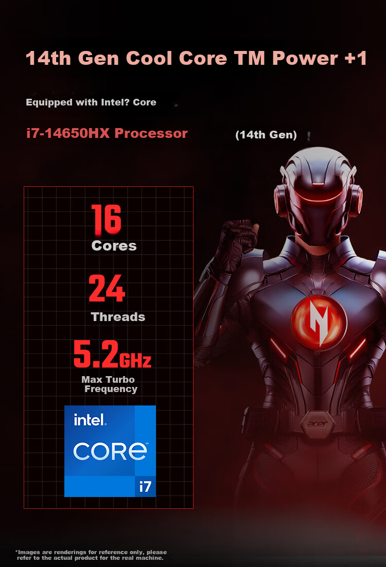 Acer Shadow Knight · Jing7 Dragon Crab Machine, 16-Inch Gaming Laptop, 14th Gen Intel Core I7-14650HX, 16GB RAM, 1TB Storage, 2.5K Display, 240Hz Refresh Rate, RTX 5060 Graphics Card 2