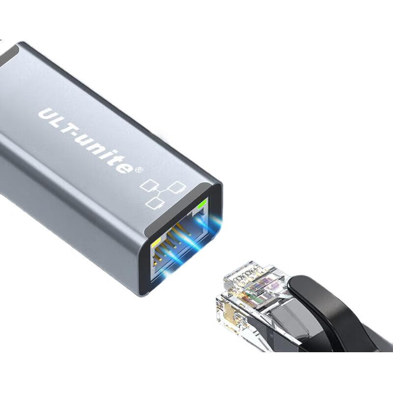 Переходник ULT-unite Lightning на RJ45 Ethernet, 100 Мбит/с, с портом зарядки, 0.5 м