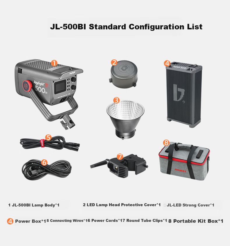 JINBEI JL500BI Live Streaming Fill Light, Single And Dual Color Temperature LED Photography And Videography Light, 500W, for Film And Photo Lighting, Streamer Soft Light, Studio Video Shooting, Constant Light 2