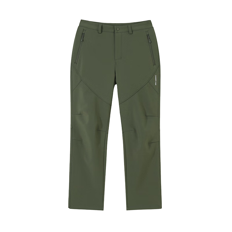 Pioneer Camp Tibetan Wolf Outdoor Softshell Hiking Mountaineering Pants Men's Autumn Windproof Water-Repellent Warm Breathable Straight-Leg Trousers