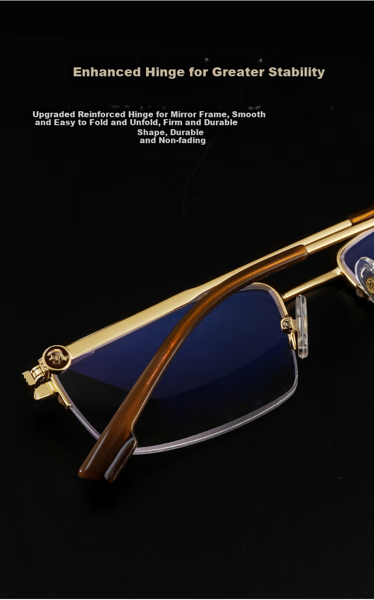 Laoyezi Anti-Blue Light Reading Glasses for Men And Women, New National Standard Presbyopic Glasses 70068 Gold 200 Degrees (55-59 Years Old) 9