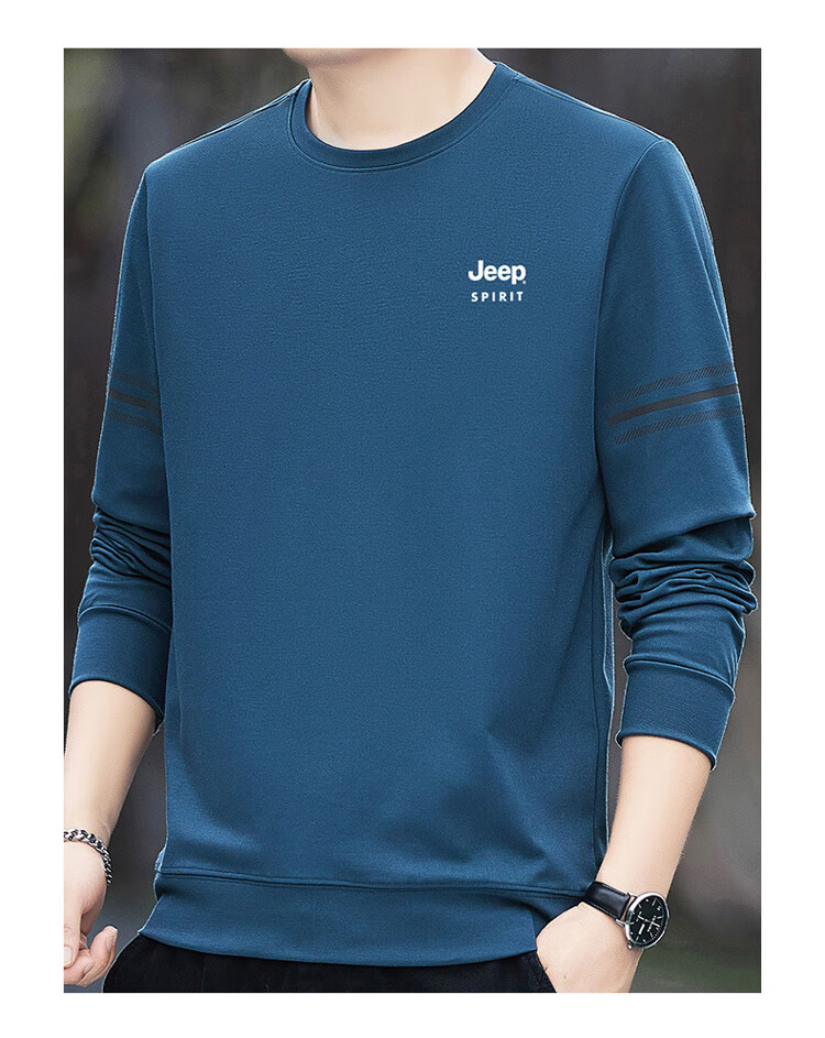 JEEP SPIRIT Men's Sweatshirt, Long-Sleeve T-Shirt, Men's Jacket, Autumn And Winter High-End Outerwear, Casual Base Layer 7