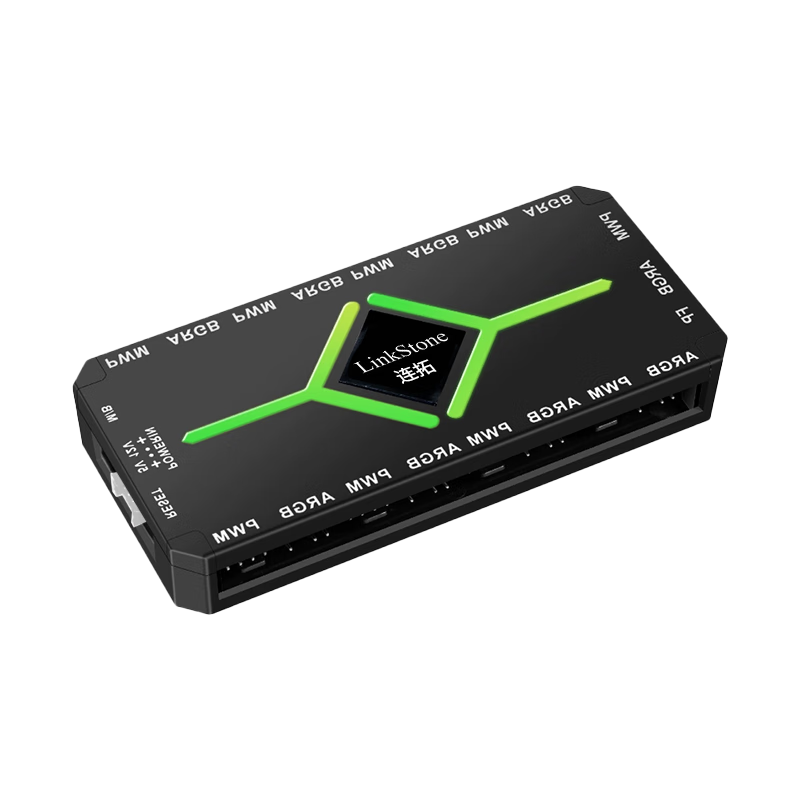 Liantuo ARGB Fan Hub Motherboard PWM Cooling Fan Hub Remote Control RGB Light Strip FAN HUB PC Temperature Control Speed Controller 9-Port Expansion Splitter
