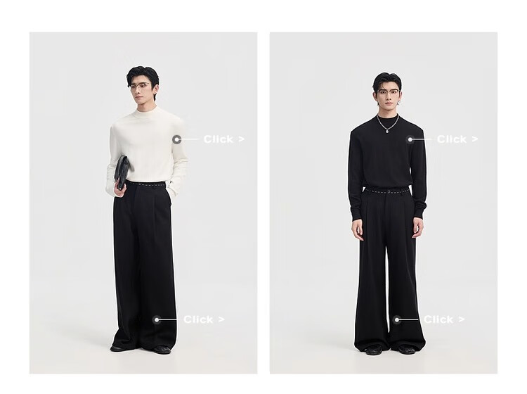 Earl Zuoer [Lycra Tencel Wool] Early Winter 25 Crew Neck Pullover Knit Base Shirt Men's Solid Loose Sweater 5