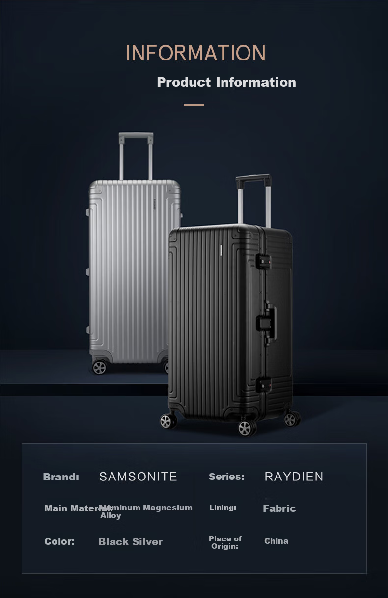 Xinxiuli Luggage, 30-Inch Trolley Suitcase, Aluminum-Magnesium Alloy, Deep Compartment, Large Capacity, Business Travel Case, Password Lock, DB3 Black 6