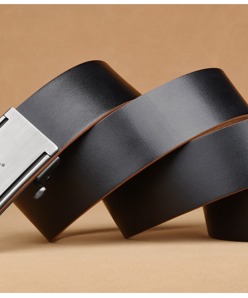 JEEP Men's Belt, Top-Grain Leather, Toothless Automatic Buckle, Casual Pants Belt, Birthday Gift for Boyfriend 10