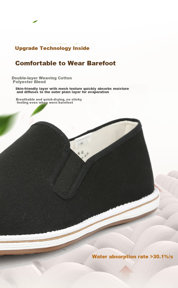 Laomeihua [Classic Mugwort Style] Traditional Beijing Cloth Shoes with Thousand-Layer Sole, Breathable And Foot-Friendly Slip-Ons, Size 45 8