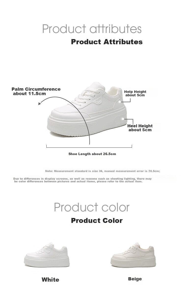 Dusto Thick-Soled Versatile Round-Toe White Sneakers for Women, 2026 New Popular Spring Style, Height-Increasing Shoes for Petite Women, Panda Shoes 2