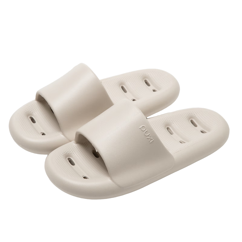 Puxi Summer Bathroom Slippers Indoor Water-Draining EVA Non-Slip Shower Home Cloud White Size 38-39