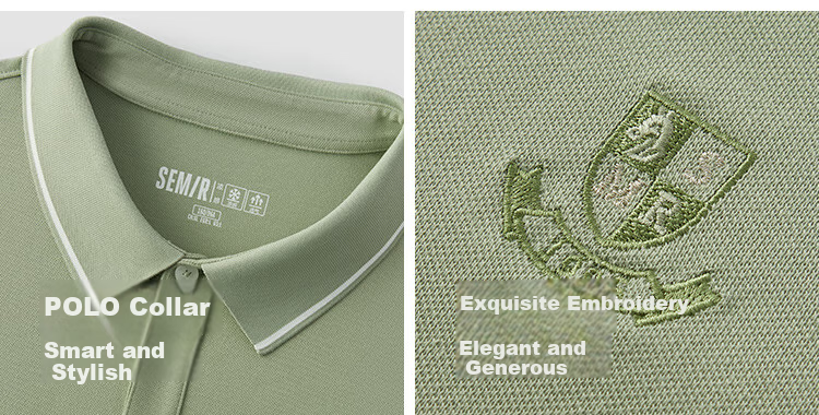 Semir Cool-Feeling Antibacterial | Men's Polo Shirt, Summer Business Short Sleeve, Embroidered Contrasting Collar, T-Shirt Top, Casual Dad Wear 2