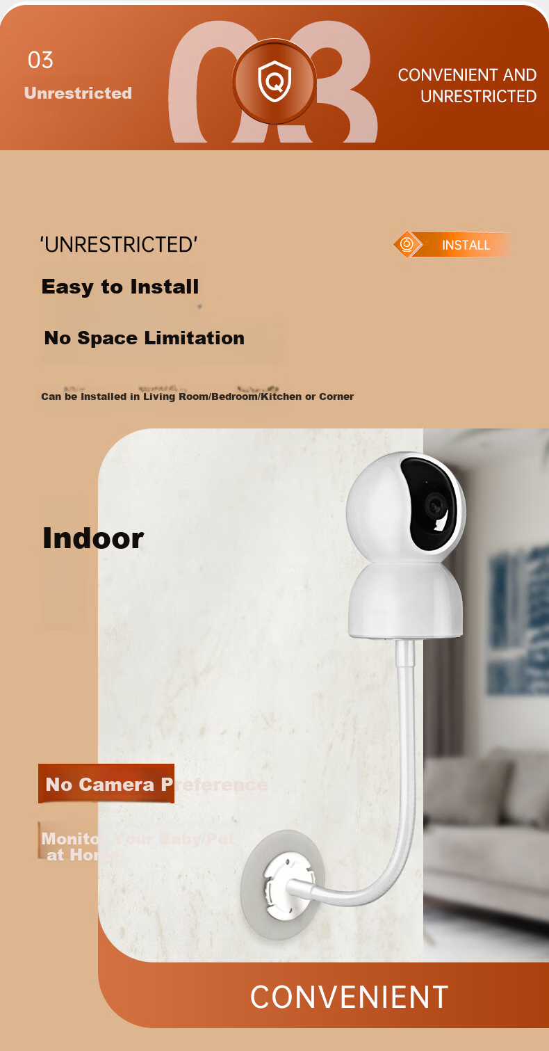 Yingqian Suitable for Yingshi Camera Bracket, No Drilling Required, C6C/h6c/c7/C6WI/h6/H7C/cp1/xp1 Surveillance Camera Wall-Mounted Fixed Soft Tube Bracket 6