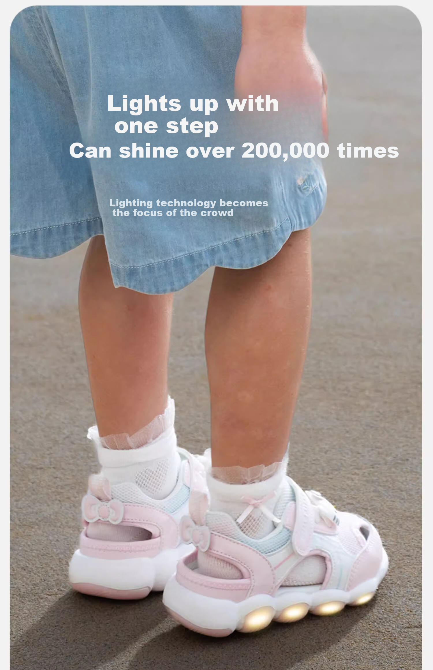 DAVE & BELLA Hello Kitty Collaboration Children's Light-Up Sandals Summer Girls' Walking Shoes with Glowing Lights 3