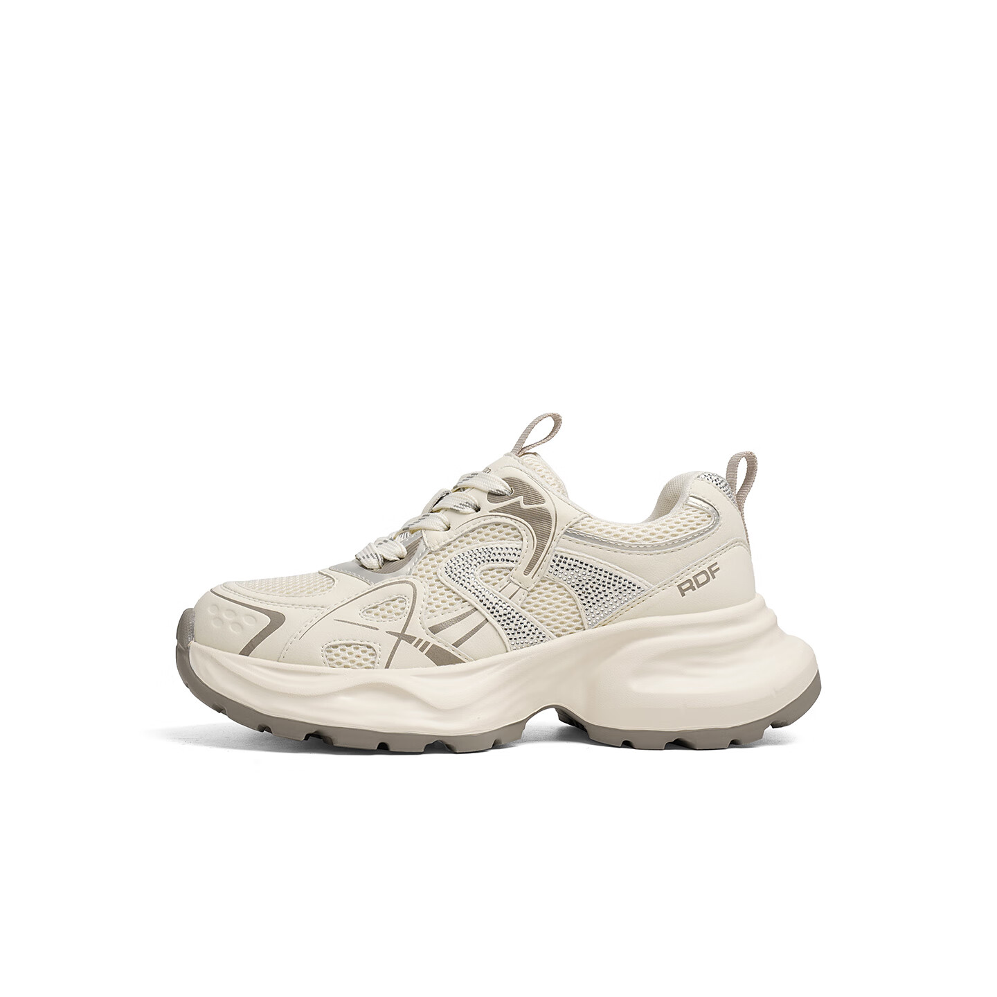 RED DRAGONFLY Chunky Sneakers for Women, Thick-Soled Height-Increasing Versatile Mesh Shoes, Sports Running Shoes WTB35259 Beige Color Size 38
