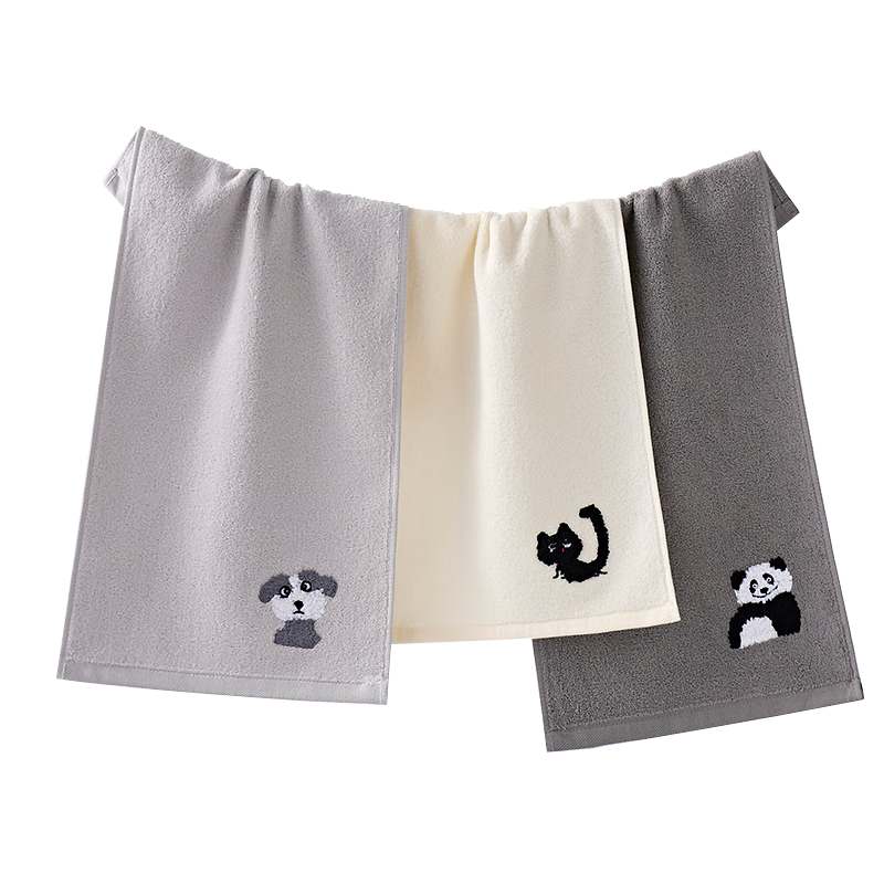 Zhuyibai Ultra-Soft Long-Staple Cotton Children's Towels, 3 Pack, Class A Absorbent Non-Shedding Baby Face Towels, 25*50cm Sports