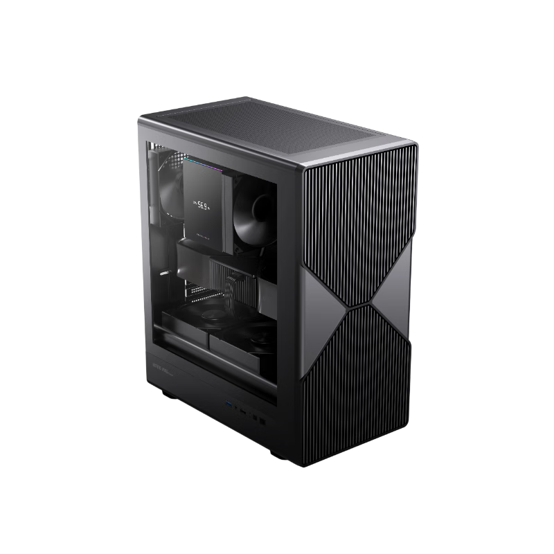 Golden Field Jianyu Qingyao NANO Wide-Body Desktop Computer Case, Cooling Grid Panel, ATX Motherboard/8 Fan Positions/Compatible with 240mm Water Cooling/Glass Quick-Release Desig