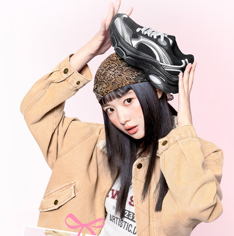 361° Women's Athletic Shoes Heart Design Autumn Mesh Thick Sole Retro Casual Platform Dad Sneakers 682536760-1 2