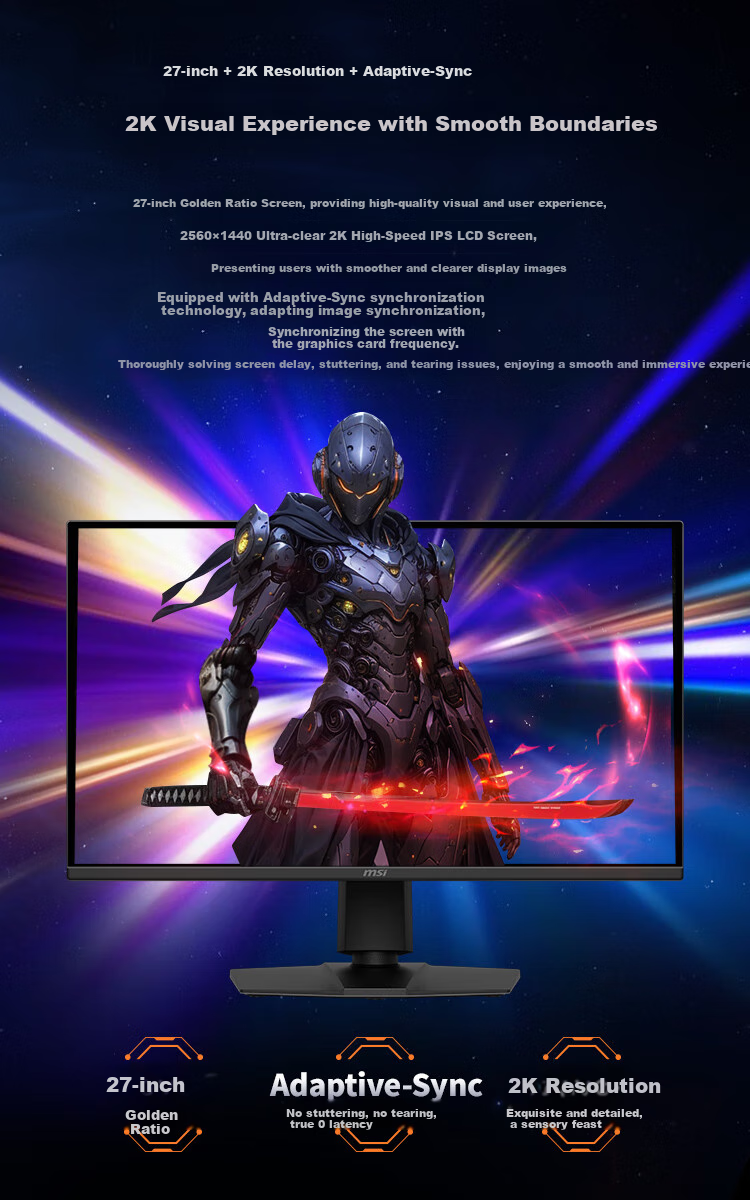 MSI Black Blade X24 MAG 245F X24, 23.8-Inch, 240Hz, TÜV Rheinland Eye Protection Certified, Quick IPS, HDR Support, 0.5ms Response Time, Gaming Monitor Display 4