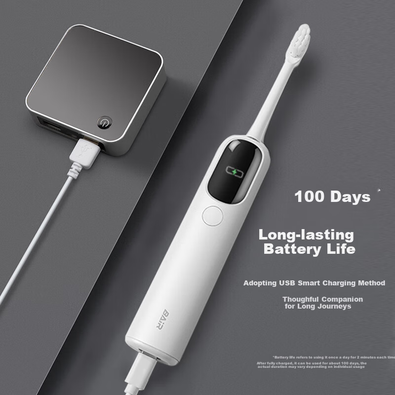 BAIR Large Screen Visual Intelligent Vibration-Scanning Integrated Sonic Electric Toothbrush with TFT Full-Angle Display, Deep Cleaning, Rechargeable Fully Automatic Soft Bristle Gum Protection Student Model, White, I5 7