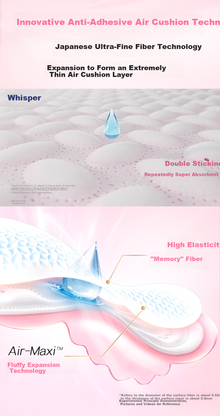 Hushubao Cloud-Soft Luxury Cotton Air Sanitary Napkins, 240mm, 12 Pieces Per Pack 3