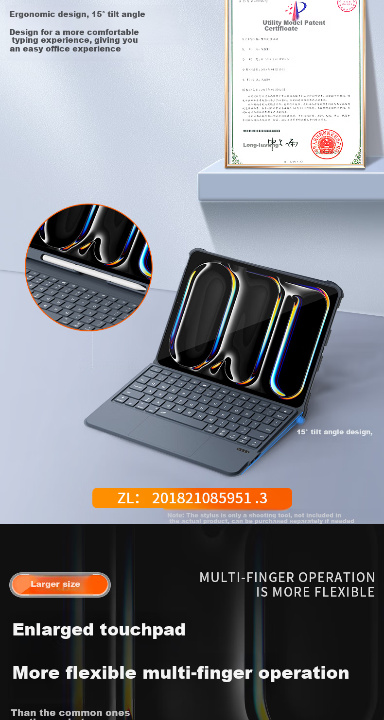 MUSTTRUE IPad Magic Keyboard [2026 Upgrade] Compatible with Apple Tablets IPad Pro/Air8/7/6/12.9/13-Inch Magnetic Detachable Keyboard with Built-In Pencil Slot Protective Case 6