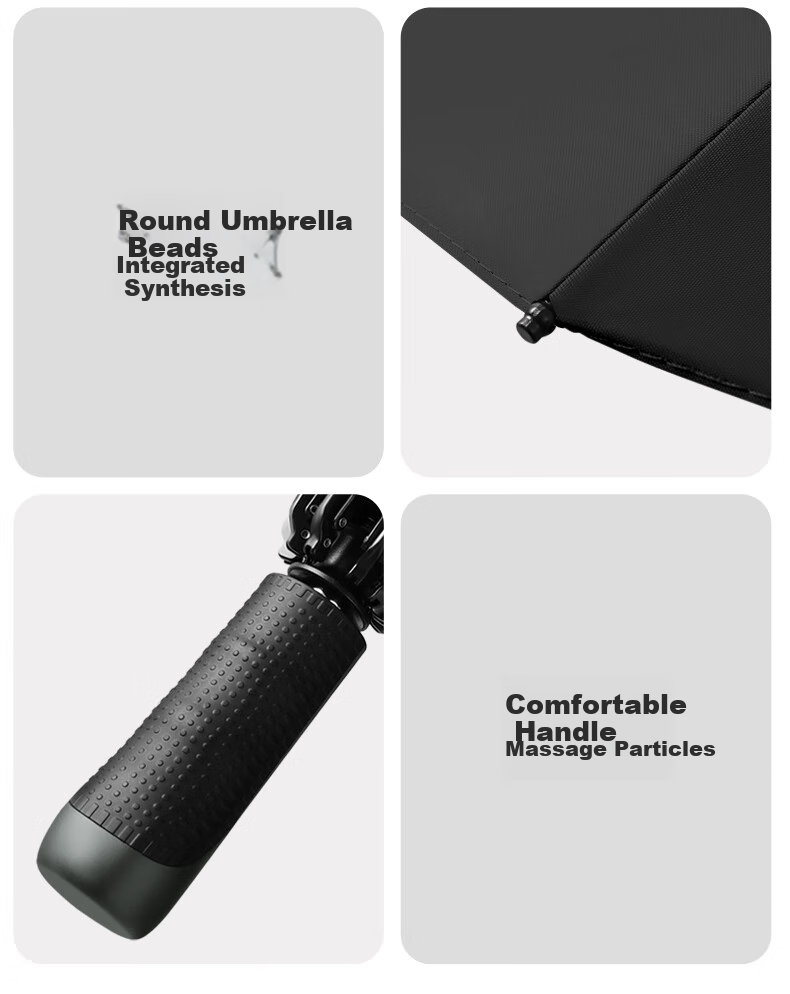 MAYDU 125cm Fully Automatic Reverse Umbrella Folding, Men's Business Umbrella for Sun And Rain, Enlarged Double-Fold Umbrella M3063, Black Aluminum Alloy Reinforced Windproof, One-Button Open/Close, High-Quality 9