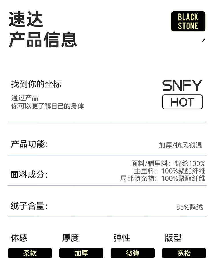 SNOWFLYING New Obsidian Classic 3.0 Unisex Couple Goose Down Jacket Warm Thickened Loose Fit Fashion 5