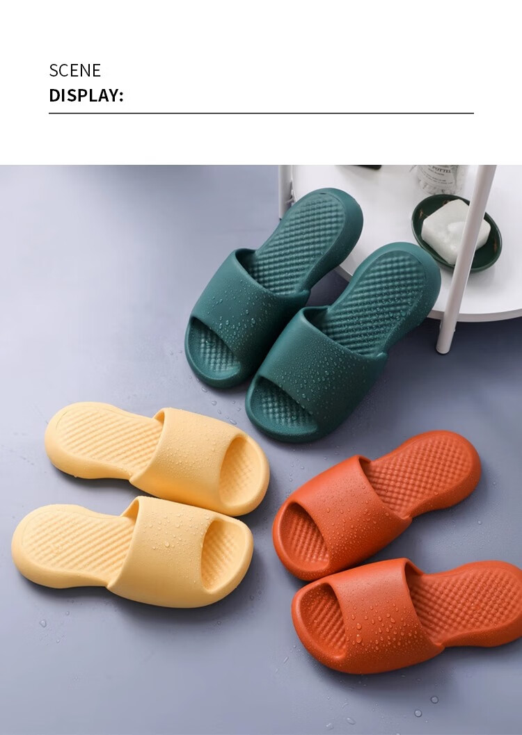 GUOLUOFEI Thick Sole Slippers for Men Indoor Home Silent Bathroom Non-slip Couple Air Cushion Sandals for Women Orange 35-36 5