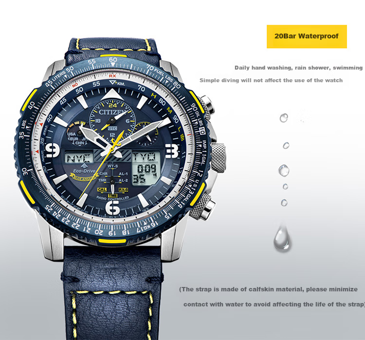 CITIZEN Watch for Men, Japanese And Korean Style, Eagle in The Sky, Eco-Drive, Radio-Controlled Nylon, Fashionable Gift for Boyfriend, JY8074-11X 8