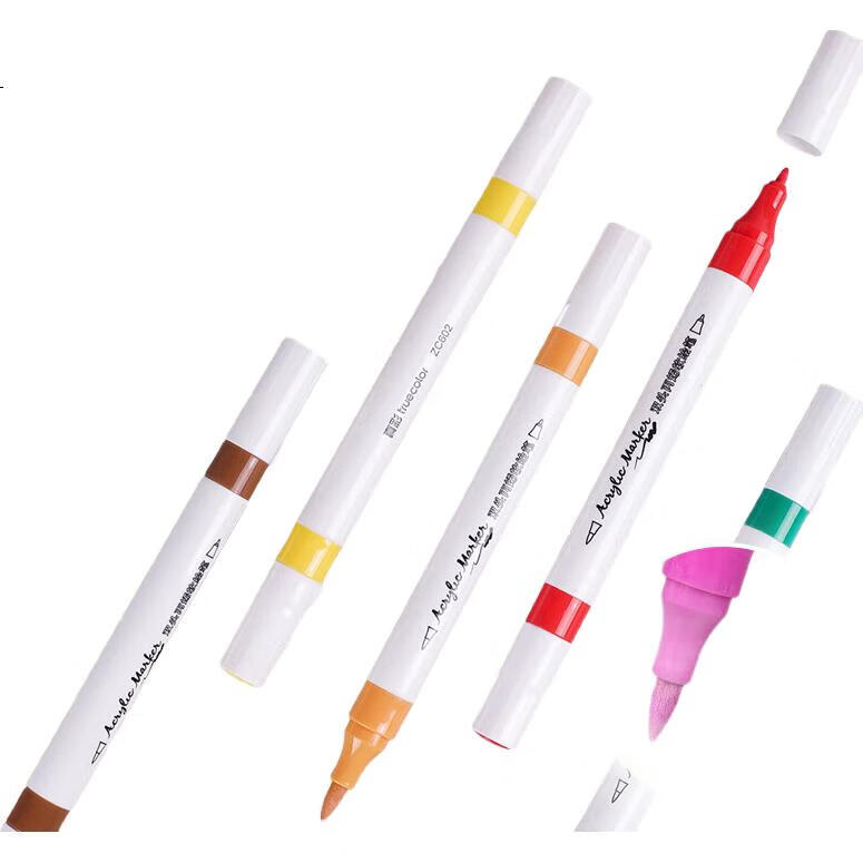 Маркеры акриловые TRUECOLOR, 48 цветов, двусторонние, быстросохнущие, для детей и творчества
