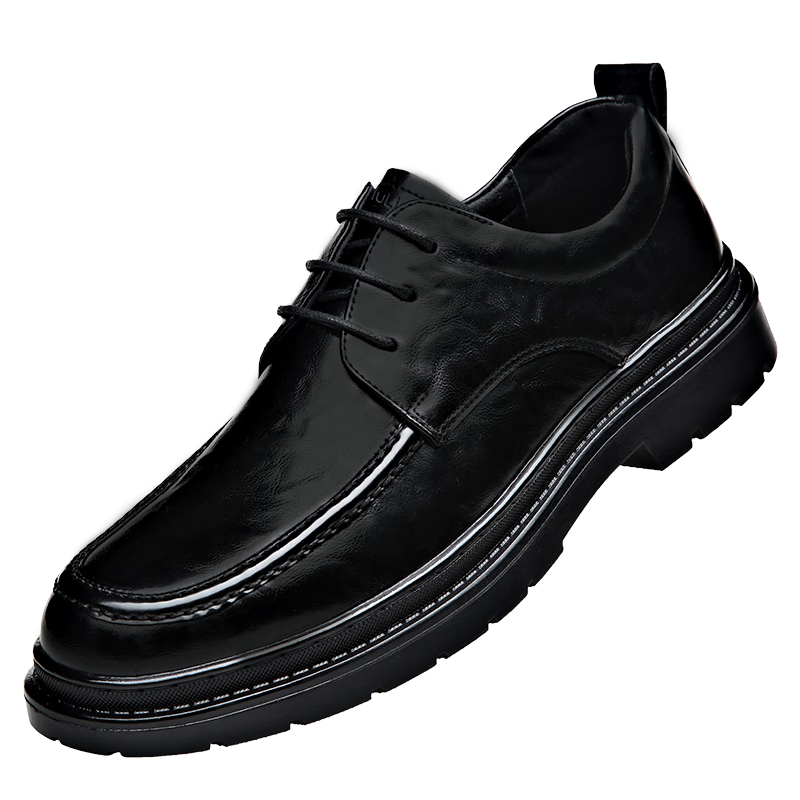 MULINSEN Men's Business Formal Leather Shoes Thick Sole Youth Lace-up Casual Shoes R22033