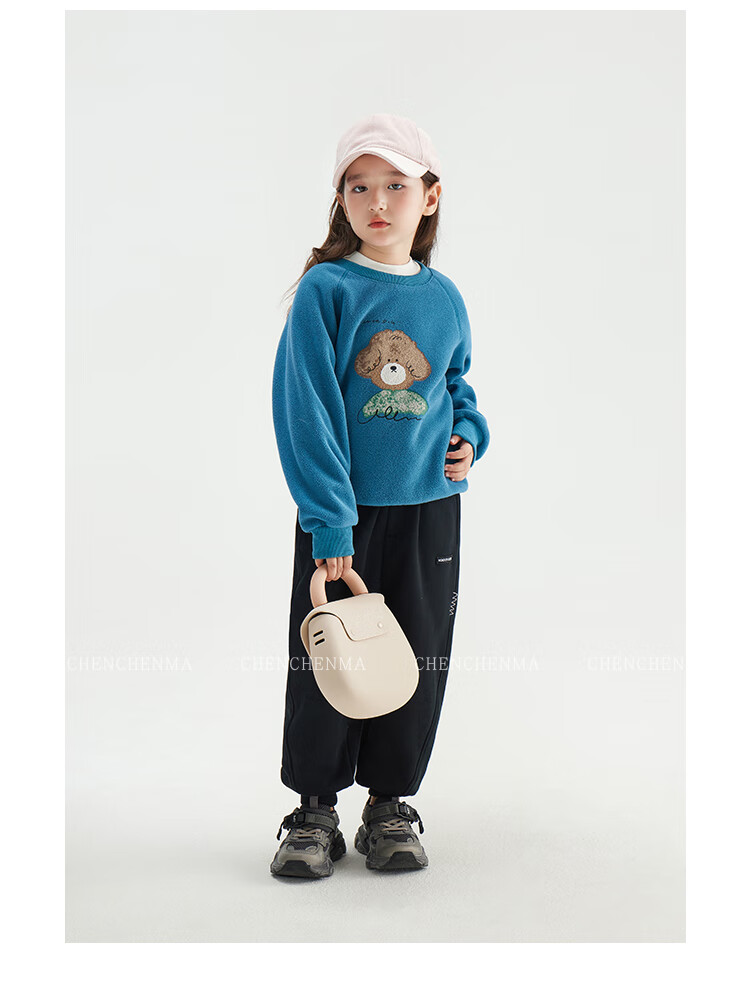 Chenchenma [Zoo] Girls' Anti-Static Animal Print Fleece Sweatshirt, Autumn And Winter Children's Top 6