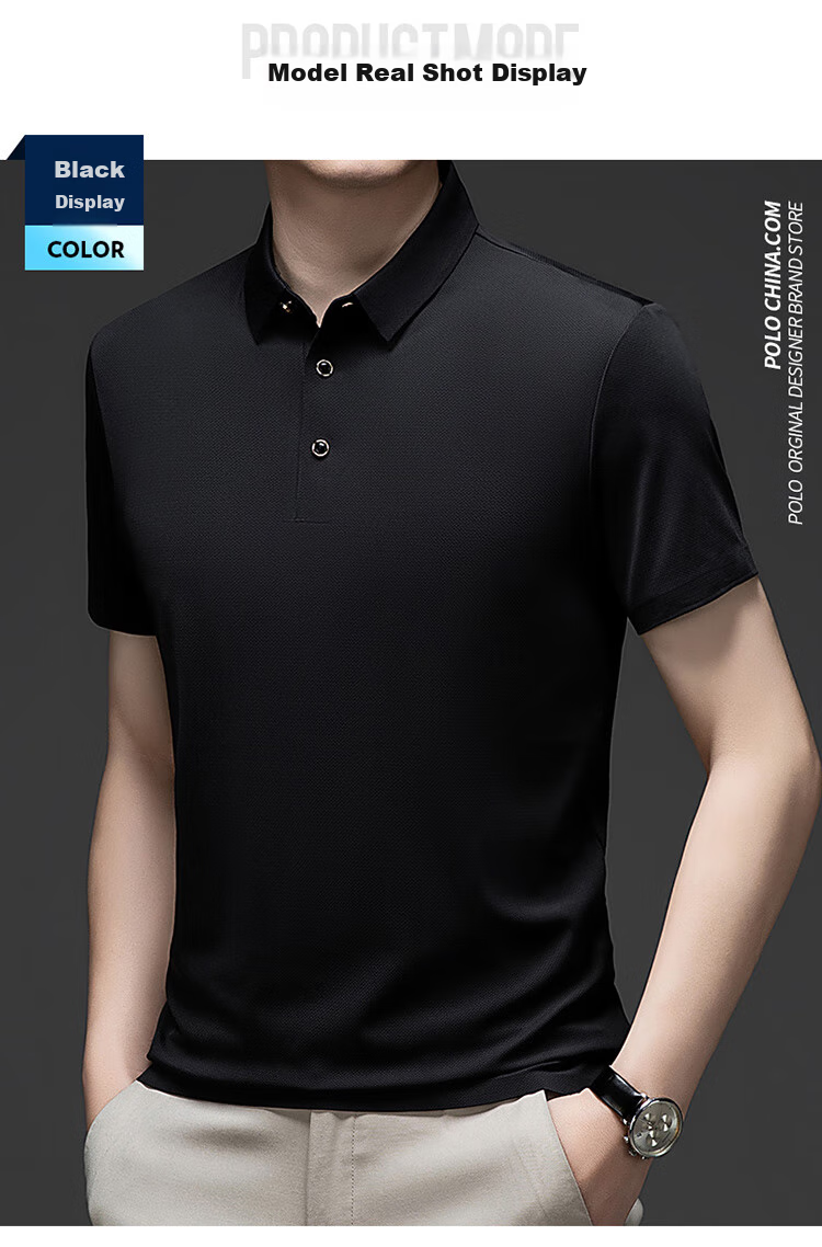 LangSha Polo Shirt for Men, Summer Quick-Dry Ice Silk Cool-Touch T-Shirt, Loose Casual Business Versatile Collared Short Sleeve, Gift for Elders 10