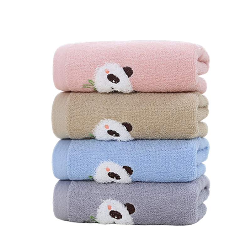 Jinhao Pure Cotton Towel Xinjiang Cotton Skin-friendly Absorbent Cartoon Class A Children's Face Towel 4 Pieces 60*30cm 60g Each