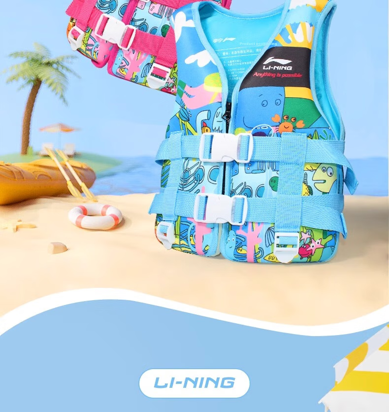 LI-NING Kids Life Jacket Buoyancy Vest Swimming Beginner Professional Safety High Buoyancy Swimwear for Children 8