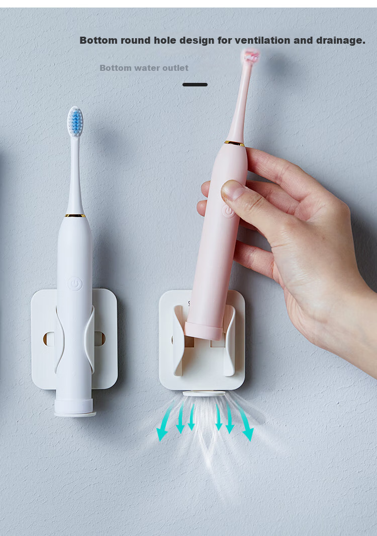 Daisy Leaf Japanese-Style No-Drilling Electric Toothbrush Holder, Stainless Steel Universal Strong Non-Marking Storage Rack, Bathroom Wall-Mounted Organizer Shelf 3