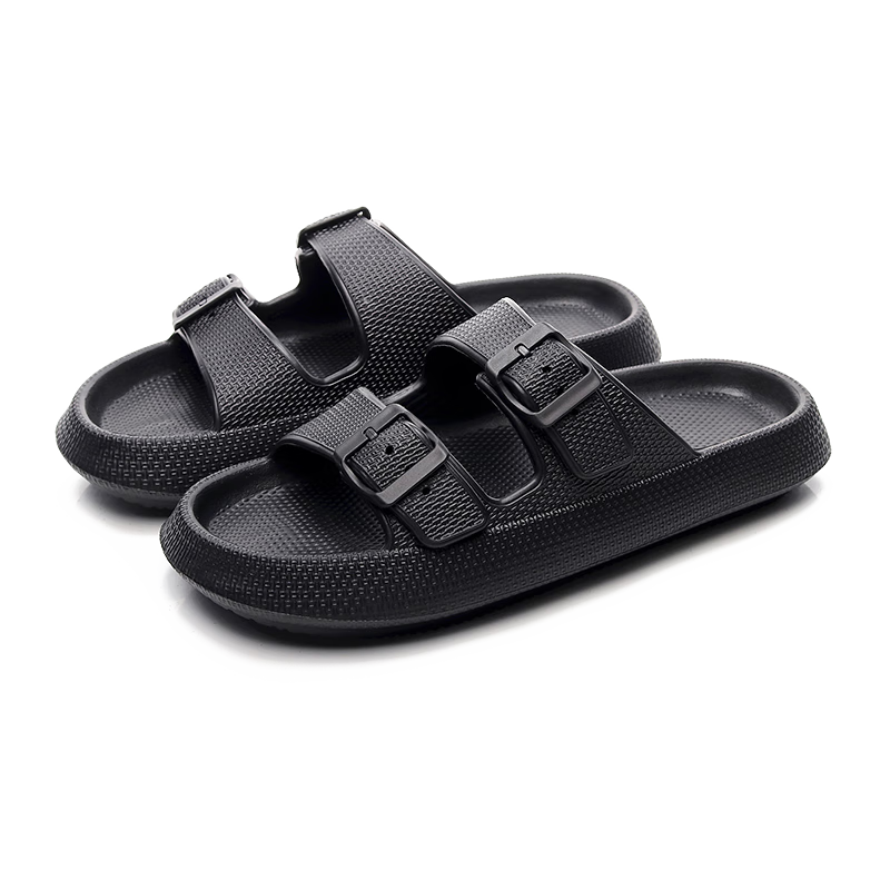 GUOLUOFEI Summer Men's Slippers, Outdoor Thick-Soled Single-Strap Beach Sandals for Men, Non-Slip, Khaki, Size 40-41