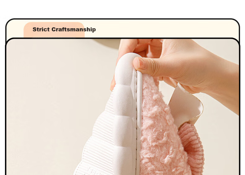Taxiang Cotton Slippers for Men And Women, Indoor Home Use, Thick Sole, Warm Plush Cotton Shoes TR239 10