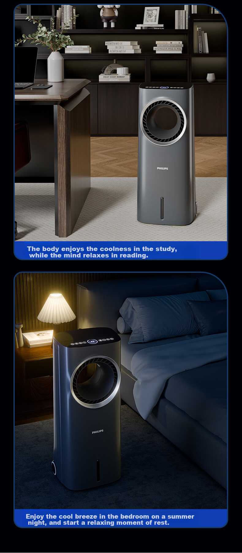 PHILIPS Air Cooler, Powerful Cooling Fan for Home Use, Bladeless Water-Cooled Electric Fan, Floor-Standing Tower Fan, Negative Ion Purification, Remote Control, Humidifying Air Circulator ACR4146BX 11
