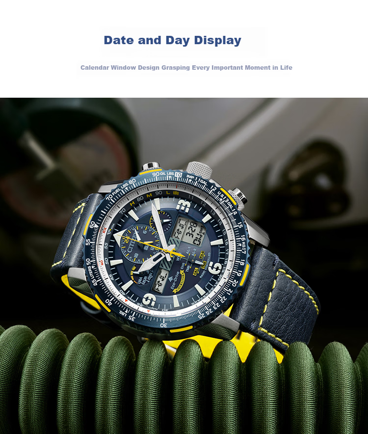 CITIZEN Watch for Men, Japanese And Korean Style, Eagle in The Sky, Eco-Drive, Radio-Controlled Nylon, Fashionable Gift for Boyfriend, JY8074-11X 5