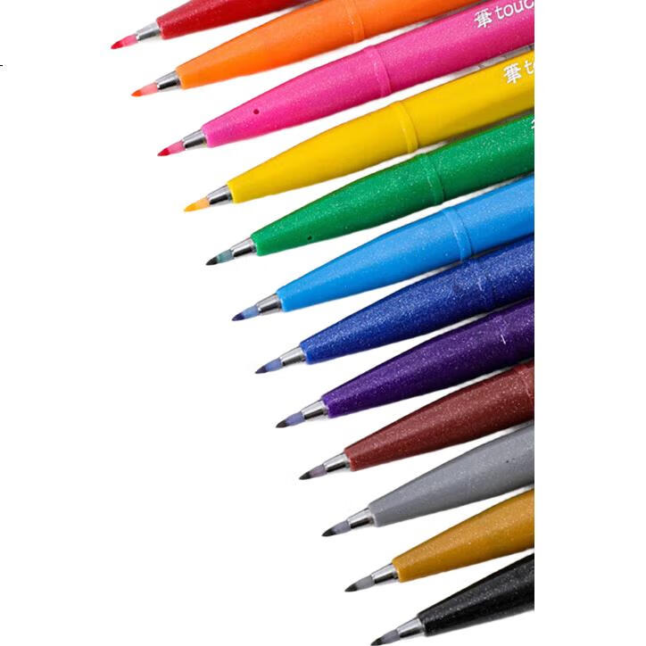 Pentel SES15C Желтая мягкая кисть-перо, эластичный наконечник на водной основе, для журналов, писем и поздравительных открыток