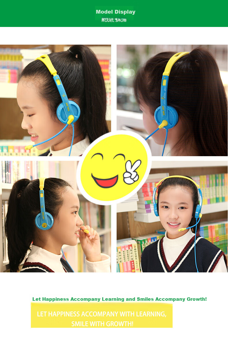 SaLaR V38 Computer Headphones for English Listening And Speaking Exams, Human-Computer Dialogue Practice, English Learning Headphones with Microphone, Student Over-Ear Design, USB Plug And Type-C Port Compatible, Universal Black Color 2