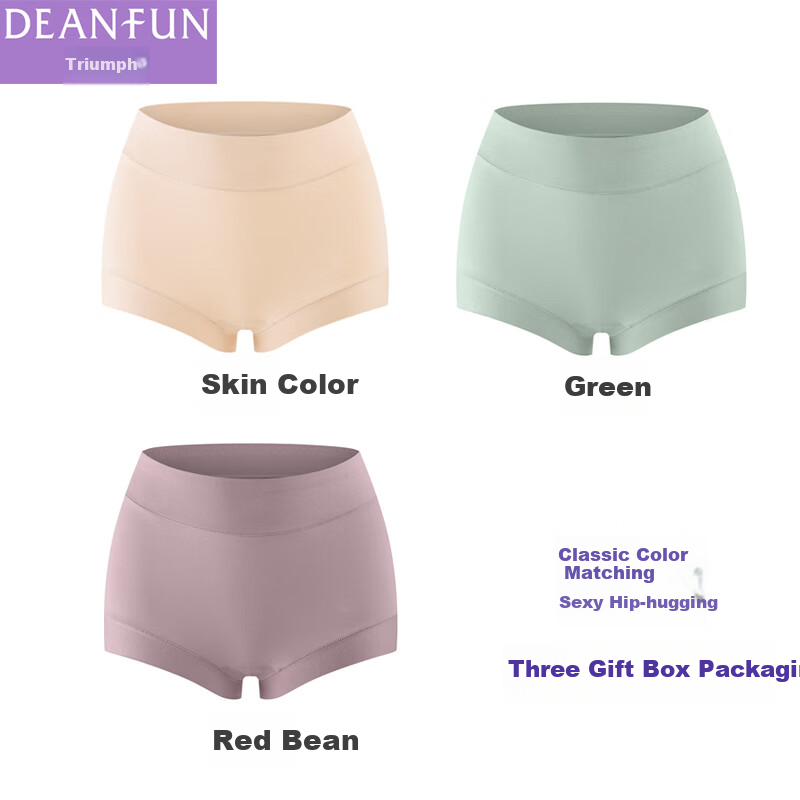 Женские трусы Deanfun, высокие, с контролем живота, хлопковые, набор из 3 шт. в подарочной коробке, размер XXXL