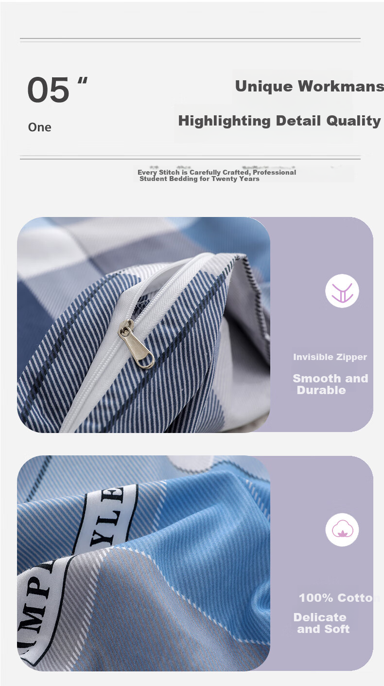 Mengshina Dormitory Mattress Protector, Pure Cotton Fitted Sheet Cover, Fully Enclosed Mattress Cover, Student Mattress Cover, 90*200cm, Sanzai Yisheng 5