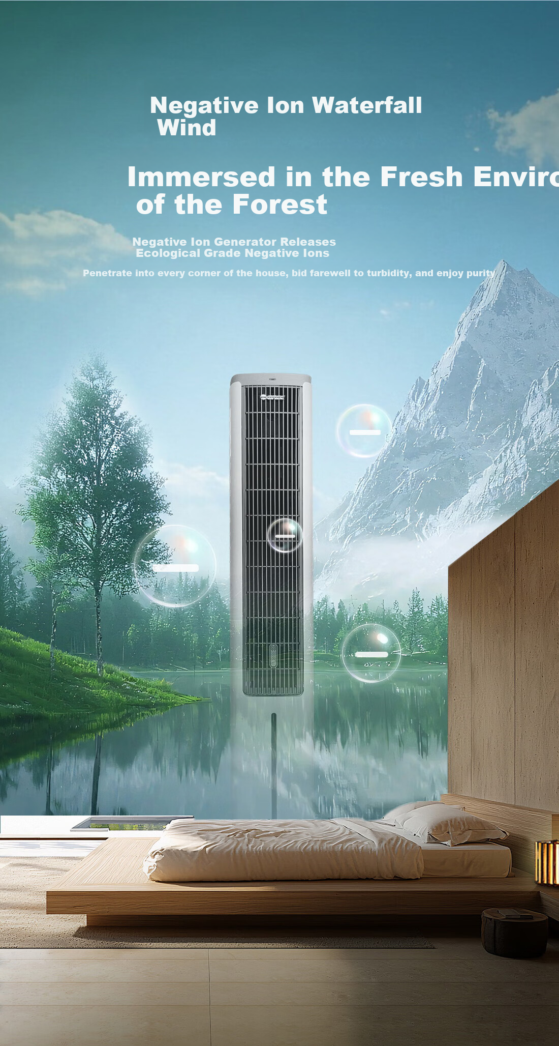 GREE [Aromatherapy Purification Wind] Home Air Conditioner Fan, Cooling Fan with Negative Ions, Quiet Floor-Standing Cool Air Machine, Water-Cooled Tower Fan, Cooling Mini Air Conditioner KS-05X60Dg 4