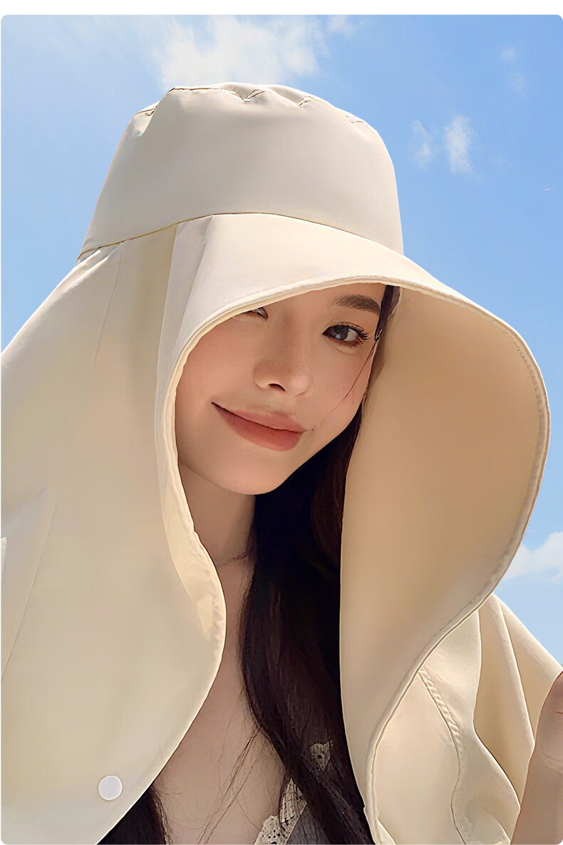 FitonTon Women's Sun Protection Hat Summer Large Shawl Sunshade Hat Wide Brim UV Protection Outdoor Beach Cycling Cooling Hat 17