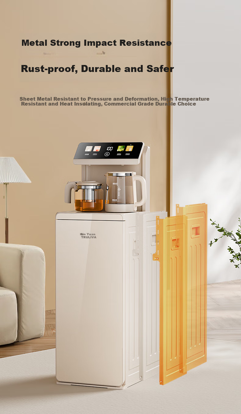 TRULIVA Tea Bar Machine, Water Dispenser for Home Use, Bottom-Loading Design with Multi-Functional Office Stand, Fully Automatic Intelligent All-In Tea Bar Cabinet with Built-In Kettle, White High-End Living Room Model, New for 2026 8