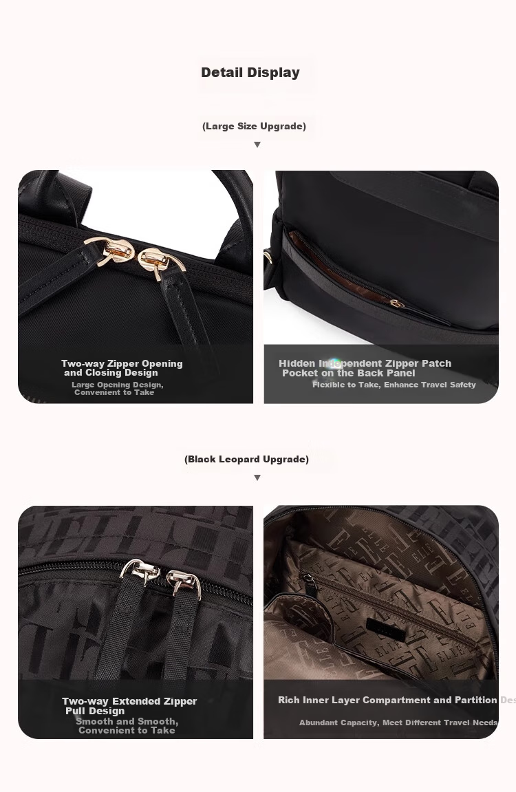 ELLE New Large Capacity Women's Backpack Laptop Bag, Birthday Gift, 24781 Black Upgraded Versio 12