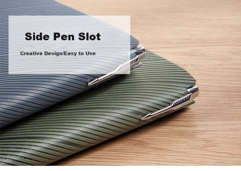 Jinyi Twill Notebook with Sprayed Edge, Thickened Leather Cover, Soft Leather Bookmark, Exquisite New Simple Artistic Journal, Large Size B5 Twill Sprayed Edge - Smog Blue (180 Sheets) 8